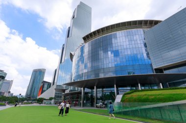 Seoul, Güney Kore - 21 Temmuz 2018: Wtc Seul ticaret Kulesi ve Coex Kongre ve Sergi Merkezi bölgesinde Gangnam, Seoul city