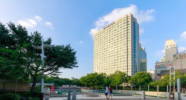 Seoul, Güney Kore - 21 Temmuz 2018: Paris park sahnede Mokdong, Yangcheon-gu, Seoul city