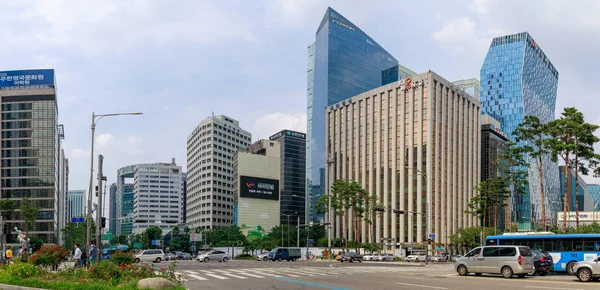 Сеул Южная Корея Июля 2018 Коммерческие Здания Уличный Пейзаж Вокруг — стоковое фото