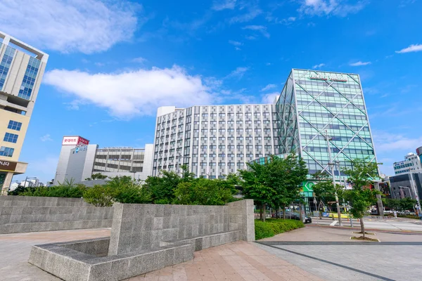 Incheon Coreia Sul Julho 2018 Edifícios Escritórios Paisagens Redor Estação — Fotografia de Stock