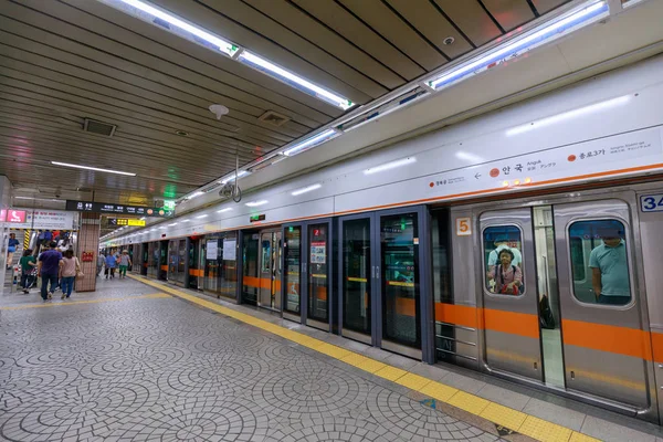 Seoul South Korea Jul 2018 Anguk Station Seoul Subway Line — Stock Photo, Image
