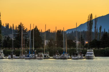 Oregon state batımında Columbia Nehri üzerinde bağlantı noktası, Hood River Marina adlı tekne dock
