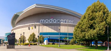Portland, Oregon - 29 Ağustos 2018: Moda Merkezi, spor salonu nda Portland şehir
