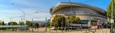 Portland, Oregon - 29 Ağustos 2018: Moda Merkezi, spor salonu nda Portland şehir