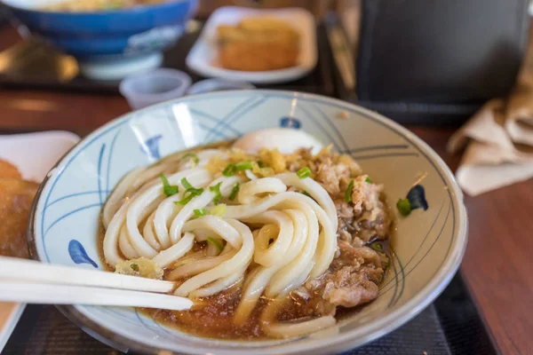 Japanese Udon Noodles Meat Image — Stock Photo, Image