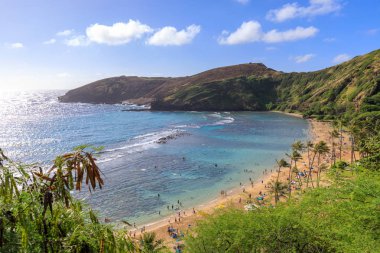 Oahu'nın en ünlü plaj, Hanauma Bay, Oahu Hawaii - görüntü