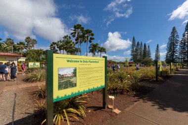 Wahiawa'daki, Hawaii - 25 Aralık 2018: Dole ananas plantasyon içinde Wahiawa, Tur hedef görünümünü