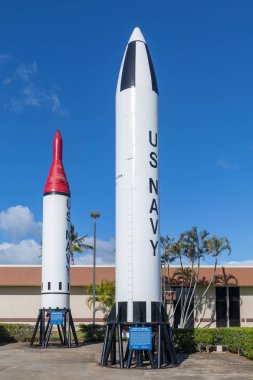 Oahu, Hawaii - 25 Aralık 2018: Pearl Harbor tarihi eserleri, Honolulu görünümü