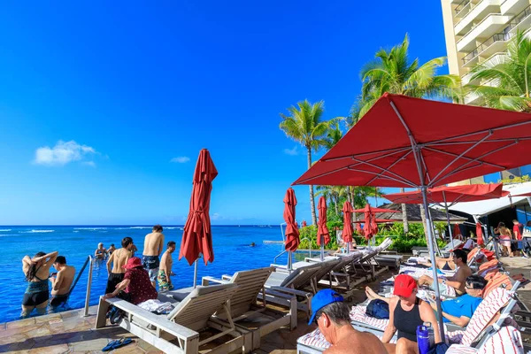 Honolulu Hawaii Dec 2018 View Sheraton Waikiki Beachfront Hotel Waikiki — Stock Photo, Image