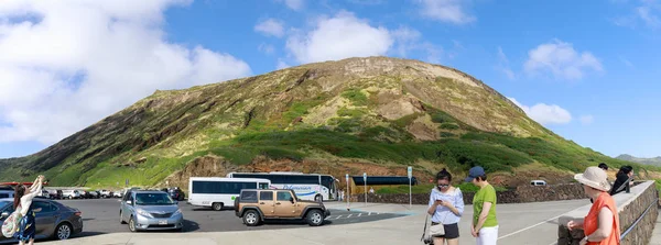 stock image Honolulu, Hawaii - Dec 24, 2018 : View of the Halona Blowhole Lookout, Tourist Attraction in Oahu island