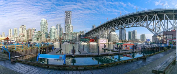 Vancouver Kanada Únor 2019 Pohled Vancouver Granville Mostu Podél False — Stock fotografie