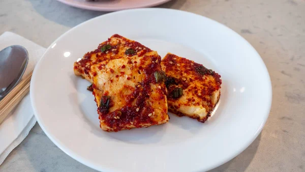 Haşlanmış tofu garnitür, Banchan — Stok fotoğraf