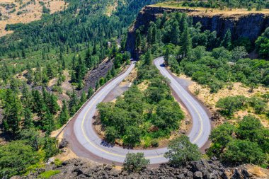 Oregon'daki Rowena Crest Bakış Açısı'ndan görünüm