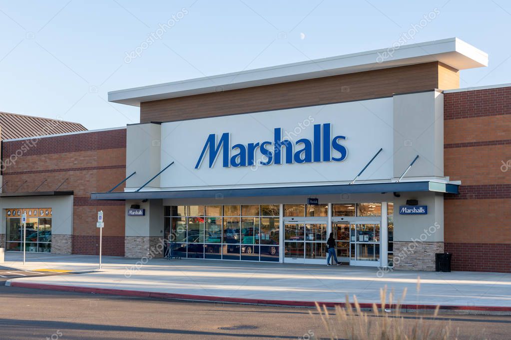 Hillsboro, Oregon - Oct 6, 2019 : Gate of Marshalls Shopping mall, American off-price department stores in Oregon, USA
