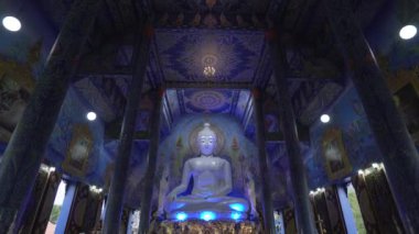 Chiang Rai ili mavi Buddha Tapınağı. Sedanter mavi Buda. Tayland. İç Tapınak.