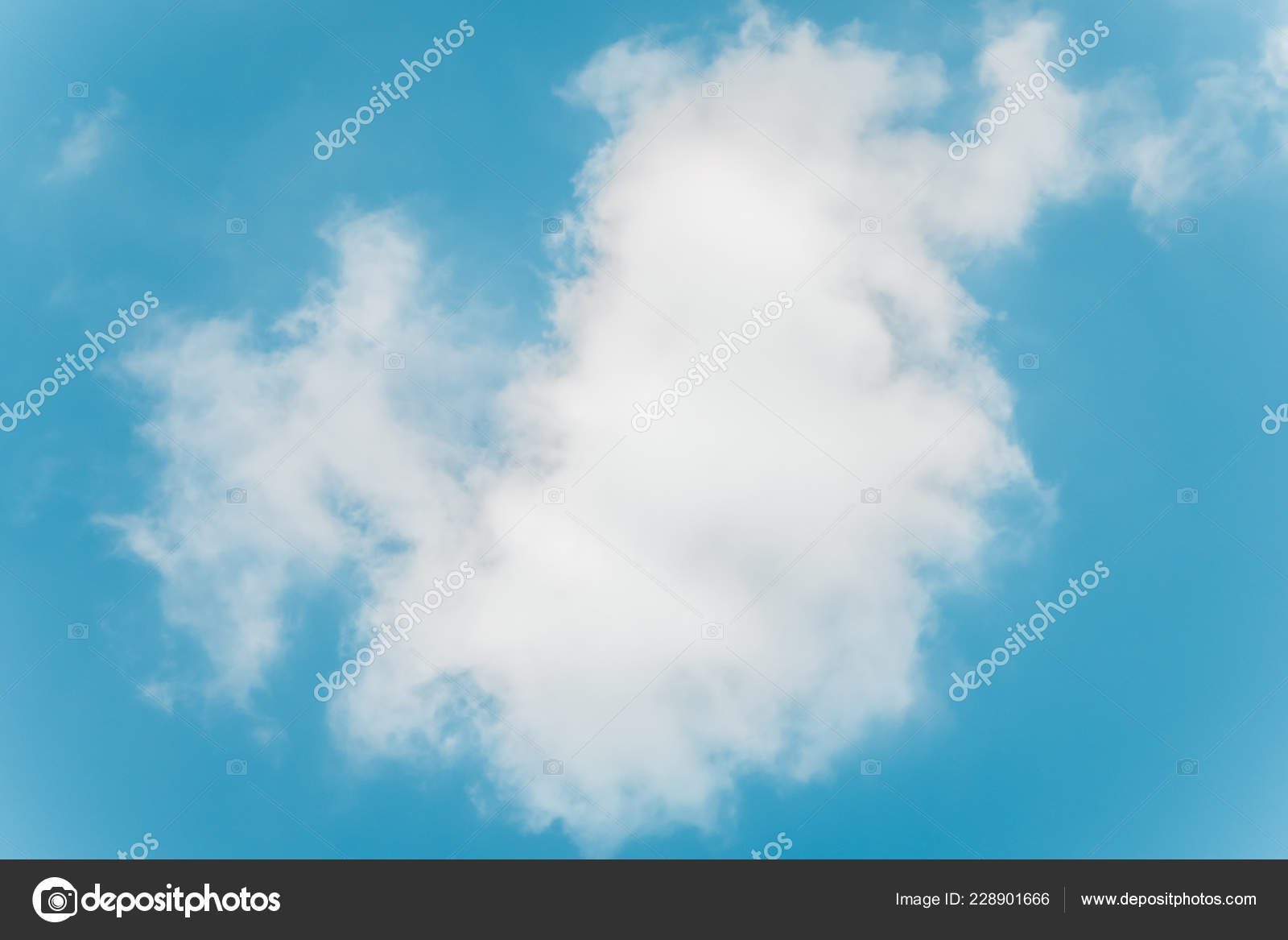 White Fluffy Cumulus Cloud Light Blue