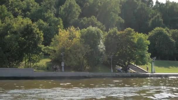 Vue Sur Magnifique Remblai Rivière Moskva Sur Les Collines Sparrow — Video