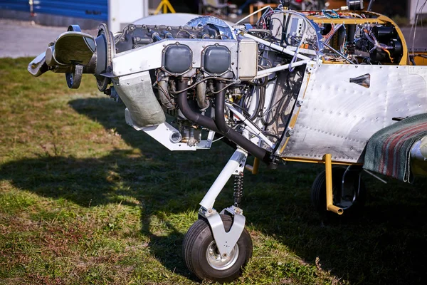 Avion Léger Avec Hélice Pour Préparer Décollage — Photo