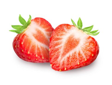 Çilek beyazda izole edilmiş