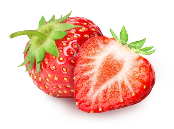 Fragole isolate su bianco . — Foto Stock