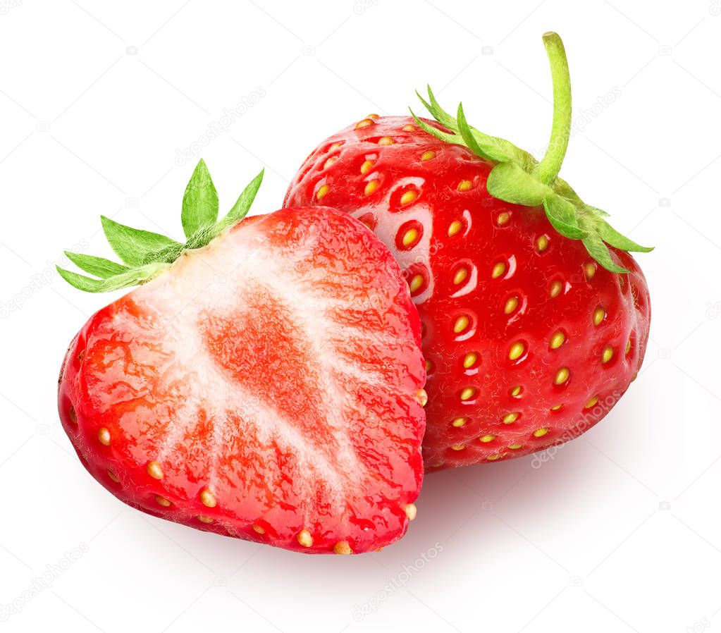 Strawberries isolated on white.