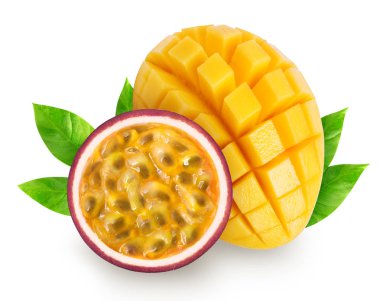 Isolated mango and passion fruit clipart