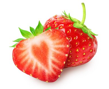 Çilek beyazda izole edilmiş