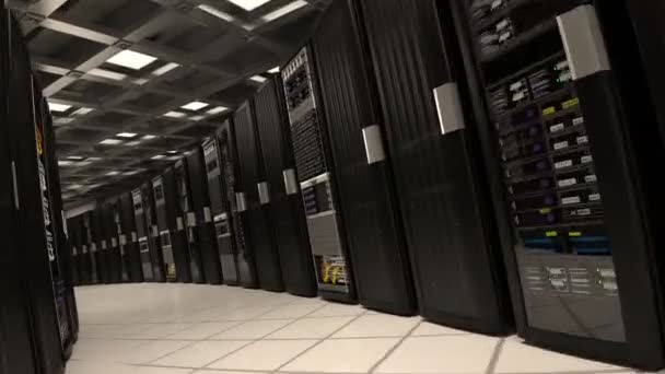 データ センターのサーバー 現代データ センターの部屋 — ストック動画
