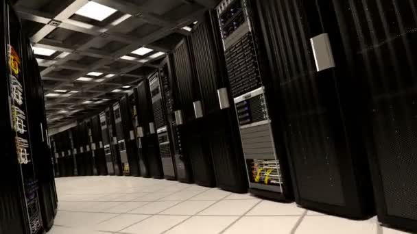 Modern Data Center Service Running Data Center Room — Stock Video