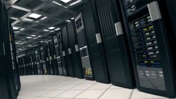 Modernt Datacenter Rum Data Center Servrar — Stockvideo