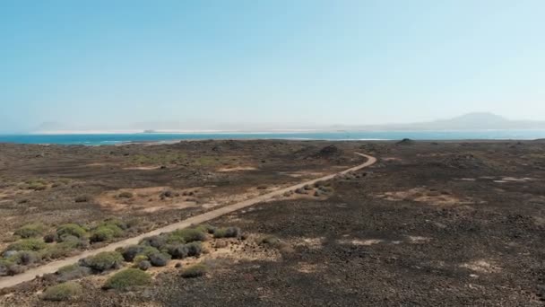 Luchtfoto Beelden Van Fuerteventura Één Van Canarische Eilanden Atlantische Oceaan — Stockvideo