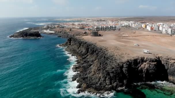 Imagens Aéreas Fuerteventura Uma Das Ilhas Canárias Oceano Atlântico — Vídeo de Stock