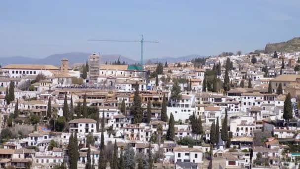 Panoramik Albayzn Bölgesinin Granada Spanya — Stok video