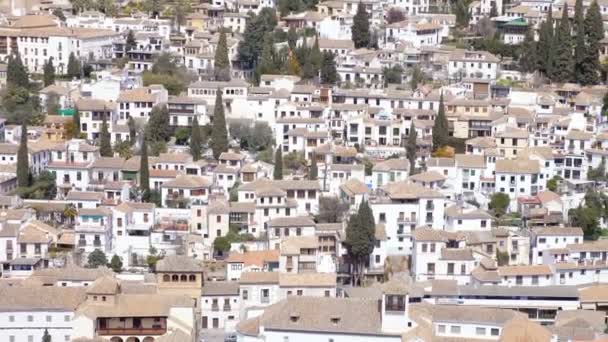 Güneşli Günde Albayzn Bölge Granada Spanya — Stok video