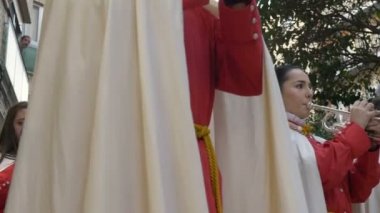 Valladolid, İspanya, Mart - 26, 2018: Dini geçit töreni, Semana Santa