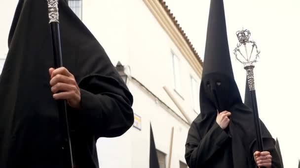 Valladolid Espanha Março 2018 Desfile Religioso Semana Santa — Vídeo de Stock