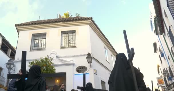 Valladolid Španělsko Březen 2018 Církevní Průvod Semana Santa — Stock video