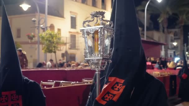 布尔戈斯 西班牙 3月26日 2018 宗教游行在晚上 Semana 圣诞老人 — 图库视频影像