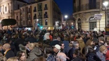 Valladolid, İspanya, Mart - 26, 2018: Gece, Semana Santa dini törende
