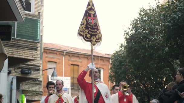 Valladolid Spanien März 2018 Religiöse Parade Semana Santa — Stockvideo