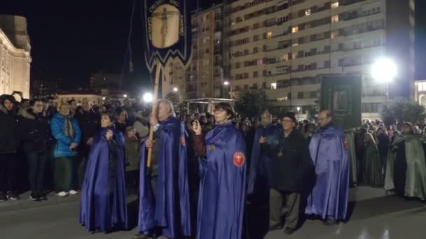 Βαγιαδολίδ Ισπανία Μαρτίου 2018 Θρησκευτική Παρέλαση Νύχτα Semana Santa — Αρχείο Βίντεο