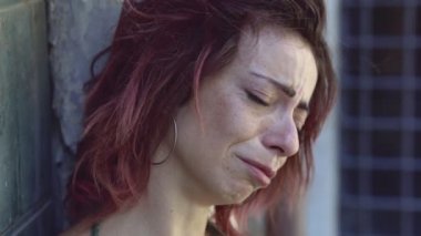 portrait of violence, sadness, depression, wounded young woman