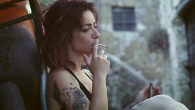 portrait of violence, sadness, depression, wounded young woman