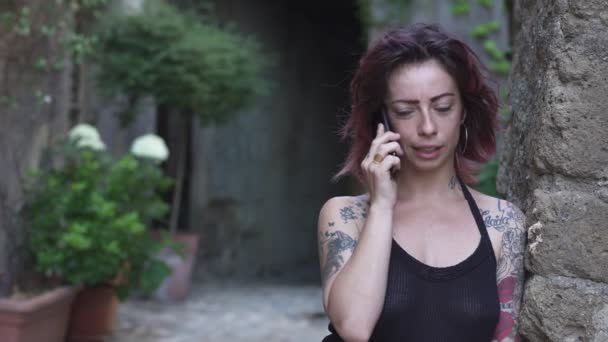 Портрет Насильства Смутку Депресії Пораненої Молодої Жінки — стокове відео
