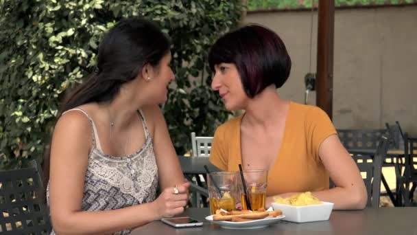 Retrato Brinde Feliz Entre Dois Amigos Despreocupado Amizade — Vídeo de Stock