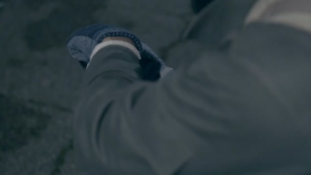 Beggar Counting His Daily Alms — Stock Video