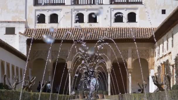 Valladolid Spagna Marzo 2018 Fontana Che Versa Acqua Plaza Zorrilla — Video Stock