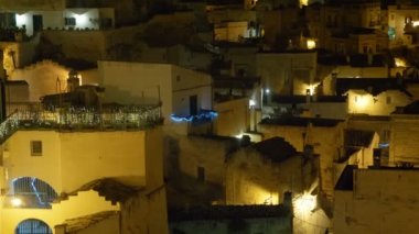 Matera güzel portre, gece, İtalya - 2019 kültür başkenti