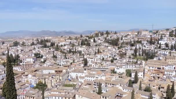 Suggestieve Weergave Van Albayzn District Granada Zonnige Dag Spanje — Stockvideo