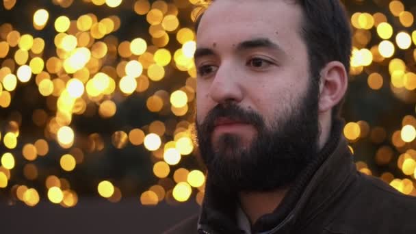Молодой Человек Бородой — стоковое видео